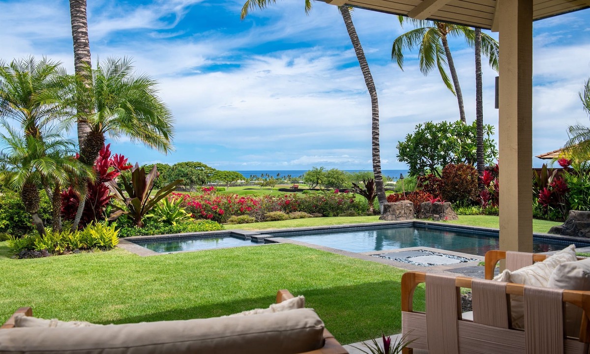 Kaupulehu House | Hualalai private 4 bedroom home with 2 golf carts & Ocean View