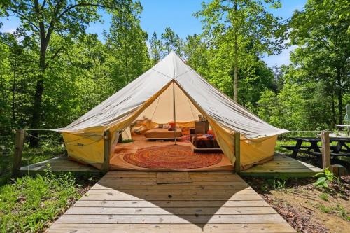 Stanton Other | Premium Glamping Tent with HotTub, FirePit & AC at Red River Gorge with Wooded Views & Bath House