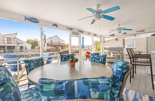 North Ocean City House | Beach-Themed Canal-Front Home w/Private Deck, Dock, Water Views, Free WiFi