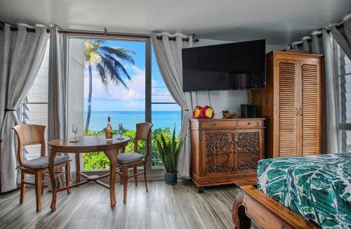 Punaluu Apartment | Breezy Beachfront Bali-Style Haven 180 Degree OceanView