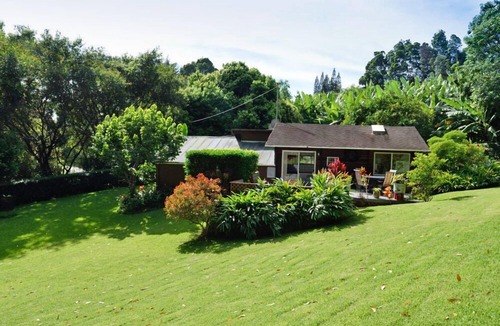 Honokaa Cottage | Cottage on a 3 acre estate, spa, fireplace, cozy, park like setting, fruit trees