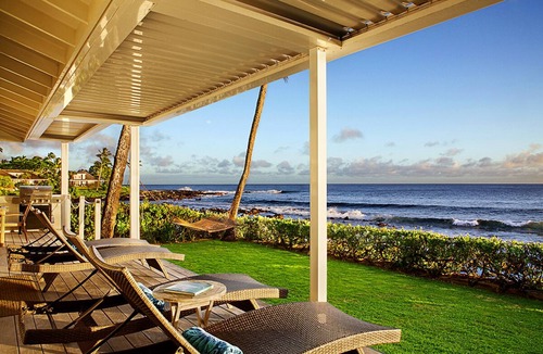 Poipu House | Hale Nalu - Beachfront Home Steps from Baby Beach with Spa/AC!
