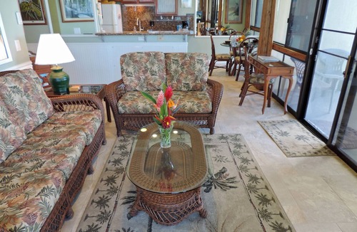 Poipu Condo | Kuhio Shores 119 - Two Bedroom Condo with White Water Ocean Views with A/C