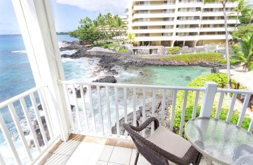 Kailua-Kona House | Oceanfront Condo Wrap-Around Lanai Almost Hanging Over The Ocean -Hale Kona Kai 313 by Casago Kona