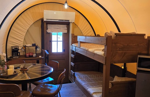 New Braunfels Resort | Pioneer Wagon with AC in quaint New Braunfels here at the Summit Resort