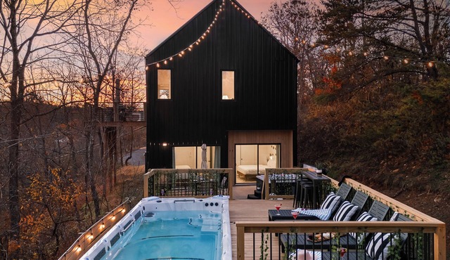 Asheville Cabin Heated Pool + Hot Tub