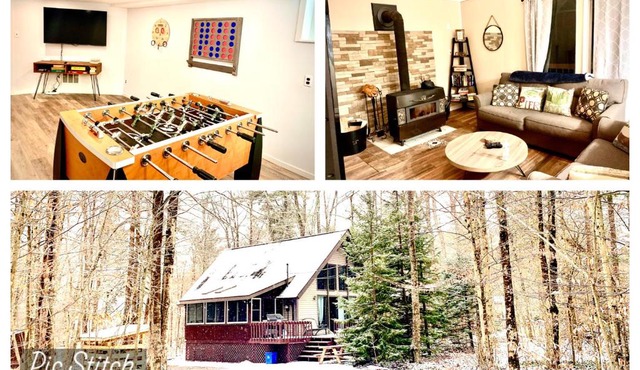 Bear Chalet close to ski slopes, 2 lake access & gameroom! in Blakeslee