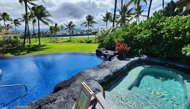 Fairway Villas D2 Waikoloa Beach Resort Ground Floor Central AC Golf Course View