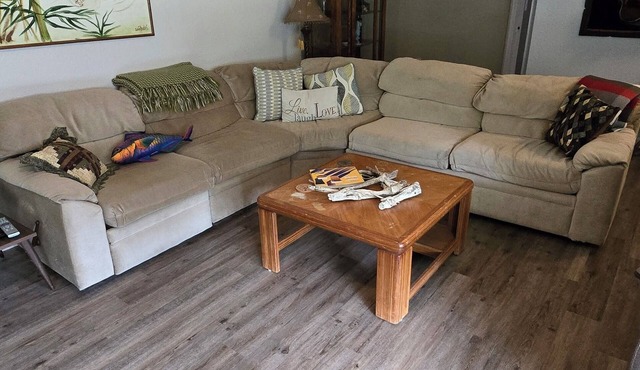 Fenced backyard, pet friendly, 3/2 fits 7 people, can see Halls river from house