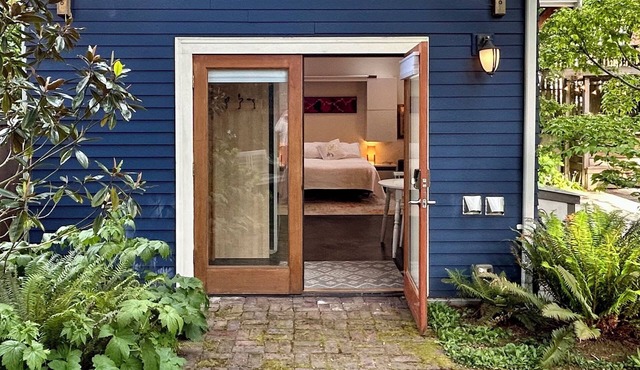 Secret garden cottage studio retreat in Seattle's beachside neighborhood.