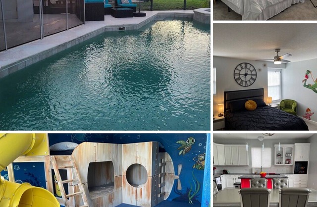 7/5 themed near Disney/pool/VR room/indoor slide in Davenport