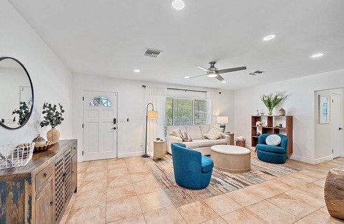 Southgate House | Chic Mid-Century Home in Quiet Area, Heated Pool, Pets OK, 10 Mins to Siesta Key
