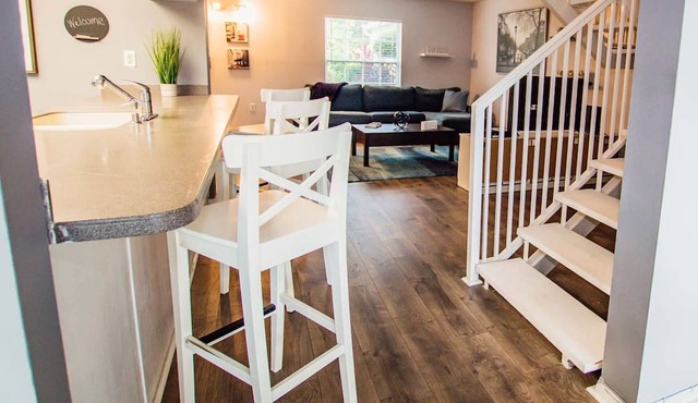 Lakeview Townhome Retreat | Workspaces & Patio | Optional Saddlebrook Resort Amenities