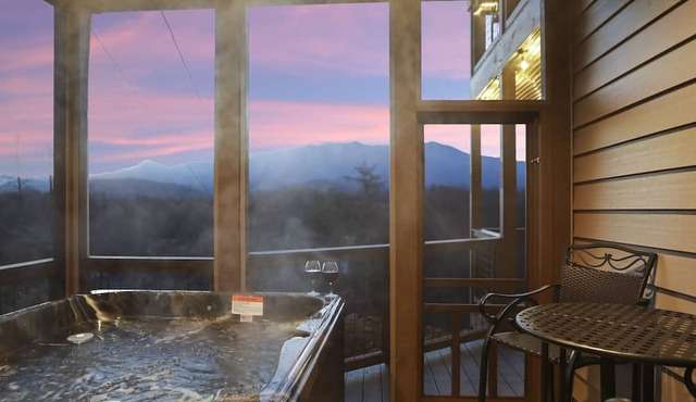 PHENOMENAL Luxury View Cabin! HUGE game room! 4 decks! 5 fireplaces! Hot Tub!