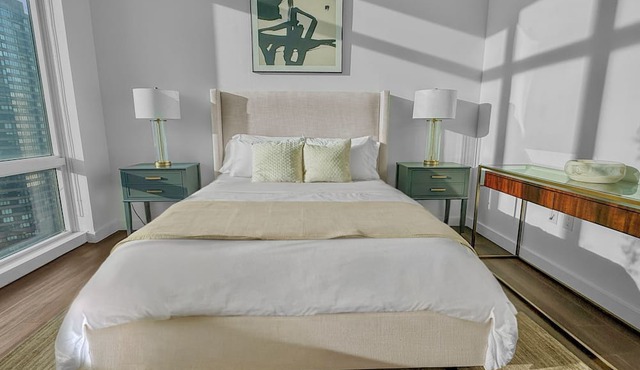 Corner Skyline Living 1BR with Floor to Ceiling Views Walk to Times Square