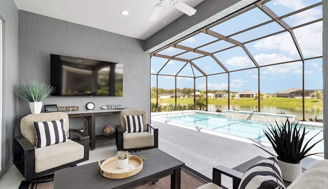 Sunset Oasis - 3/2 Premier POOL Home w/GOLF CART in The Village of Lake Denham in The Villages